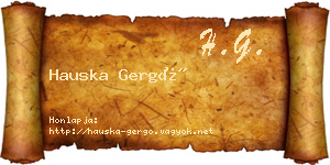Hauska Gergő névjegykártya